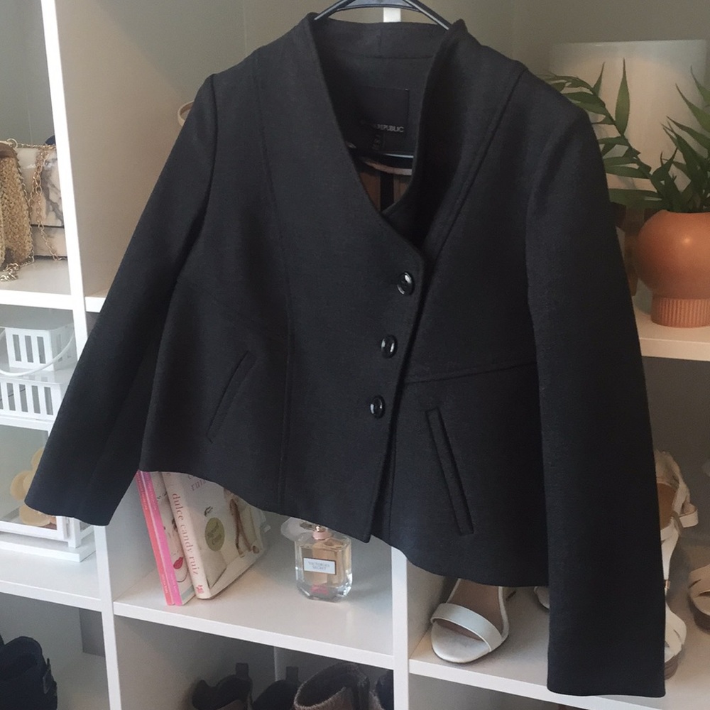 Charcoal Crop top Blazer- Banana Republic